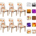 thumbnail image 1 of Fall Chair Covers for Dining Room Set of 6, Fall Pumpkin Stretch Dining Chair Cover 6 Pieces, Washable Kitchen Chair Slipcovers 6 Pack, Removable Seat Protector for Thanksgiving Day Decor, 1 of 6