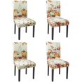 thumbnail image 1 of Fall Chair Covers Set of 4 Pumpkin Maple Leaves Stretch Parsons Chair Slipcovers for Fall Thanksgiving Dining Room Decor Chair Seat Protectors(Pumpkin Maple Leaf,4PCS), 1 of 7