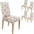 thumbnail image 1 of Fall Chair Covers Set of 4,Thanksgiving Dining Stretch Removable Protector,Autumn White Pumpkin Maple Leaves Chair Back Covers Farmhouse Decor,Colorful Seat Slipcovers for Dining Room and Party, 1 of 6