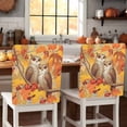 thumbnail image 1 of Fall Chair Covers Set of 4 Yellow Maple Leaves Owls Branch Fruits Chair Back Covers Stretch Removable Washable Slipcovers Protector for Dining Room Kitchen Party Decor, 1 of 5