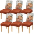 thumbnail image 1 of Fall Chair Covers Set of 6,Autumn Pumpkin Dining Slipcovers,Thanksgiving Parsons Chair slipcover Elastic Removable Washable Fall Decor for Home Orange, 1 of 7