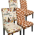 thumbnail image 1 of Fall Chair Covers Set of 4 Gnome and Pumpkin Chair Back Cover Dining Chair Covers for Kitchen Party Removable Seat Covers for Chairs Fall Decorations, 1 of 7