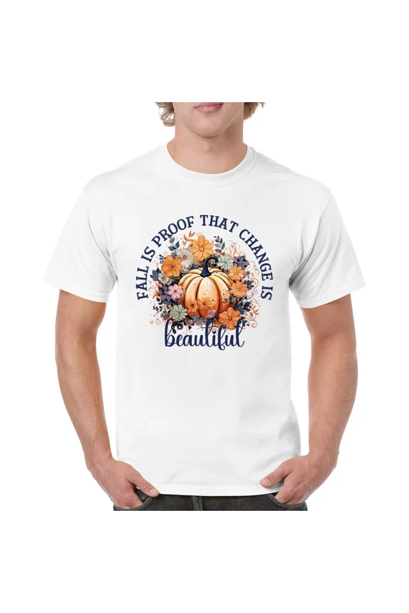 Fall Change Beautiful Cozy Pumpkin Patch Autumn Harvest Vibes Unisex T-Shirt, up to size 5XL