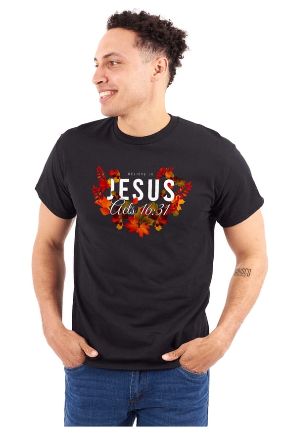 Fall Christian Believe in Jesus Acts Plus Size Crewneck Graphic Tee Shirt Brisco Brands 2X