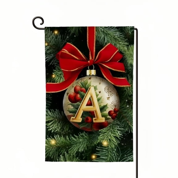 Fall Christmas Letter A Garden Flags Sided for Outside Welcome Small Burlap Family Last Name Initial Yard Flags