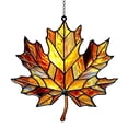 thumbnail image 1 of Fall & Christmas Ornaments, Stained Glass Acrylic Maple Leaf Hanging Suncatcher, Harvest Seasonal Window, Porch & Wall Decor, 1 of 5