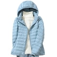 thumbnail image 1 of Fall Trendy Olyvenn Women's Lightweight Packable Hooded Down Jacket Stand Collar Zipper Puffer Coat Warm Winter Outwear Light Blue 10, 1 of 9