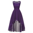 thumbnail image 1 of Fall Clearance! Zpanxa Womens Prom dress, Floral Lace Hi-Lo Bridesmaid Dress Sleeveless Formal Wedding Maxi Dress, Cocktail Dresses for Women Evening Party Purple XL, 1 of 8