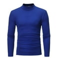 thumbnail image 1 of Fall Clearance Deals! EINCcm Men Fall Winter Tops Clearance, Turtleneck Sweaters for Men Long Sleeve Mid-Collar Solid Color Stretch Slim Bottoming Shirt Tops, Blue, M, 1 of 5