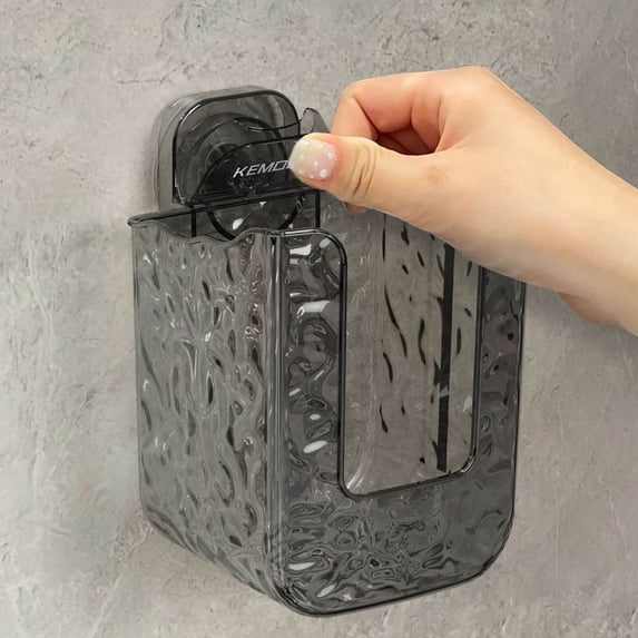 PRETXORVE Tissue Box Cover, Tissue Box Cover Rectangle, Vacuum Suction Cup Wall Mounted Storage Box for Household Bathroom Bathroom Face Wash Transparent