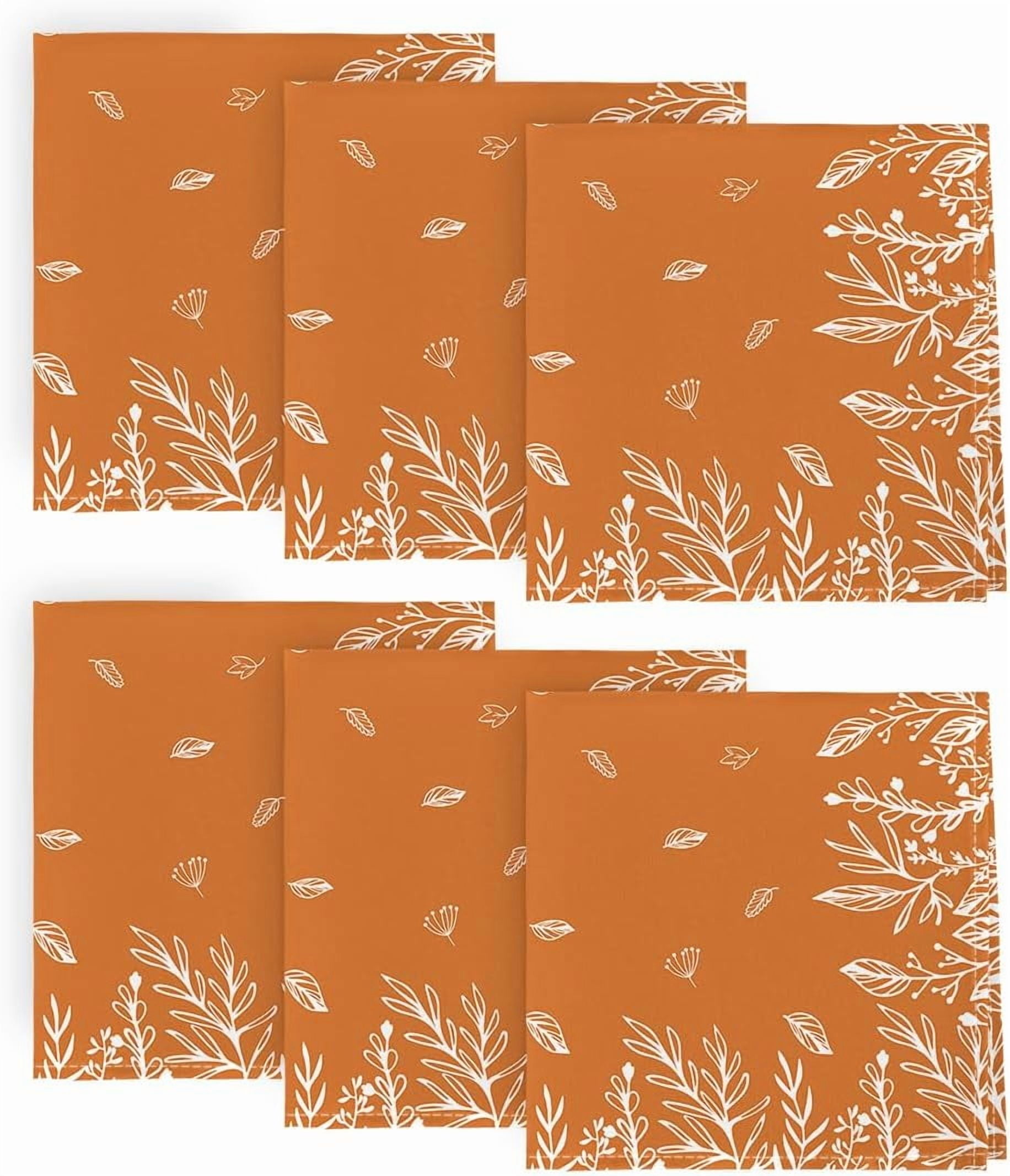 Fall Cloth Napkins 18 x 18 Inch, Thanksgiving Autumn Harvest Orange ...