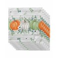 thumbnail image 1 of Fall Cloth Napkins Set of 6 Reusable Dinner Napkins, Orange Green Pumpkin Thanksgiving Eucalyptus Wood Cocktail Napkin Washable Table Napkins for Wedding/Holiday Party/Baby Shower 20"x20", 1 of 7