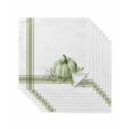thumbnail image 1 of Fall Cloth Napkins Set of 8 Reusable Dinner Napkins, Sage Green Pumpkin Thanksgiving Stripe Leaf Cocktail Napkin Washable Table Napkins for Wedding/Holiday Party/Baby Shower 20"x20", 1 of 7