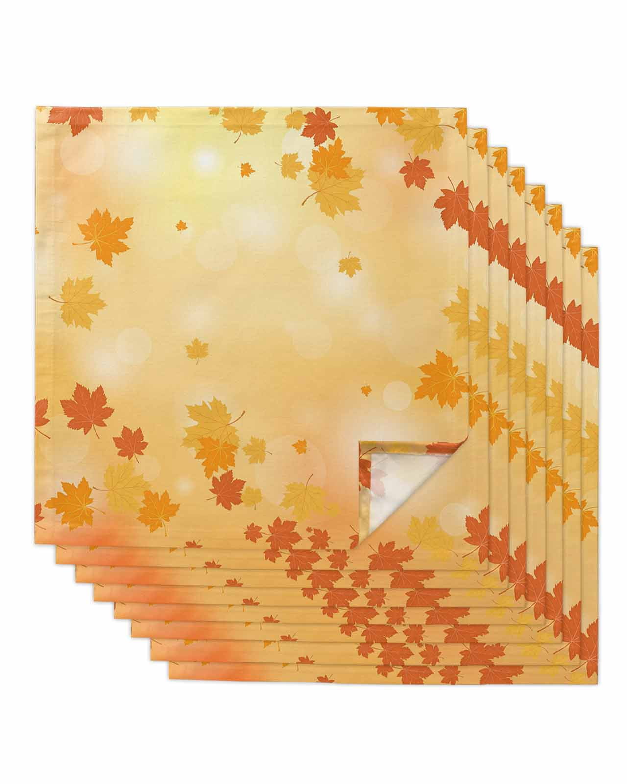 Fall Cloth Napkins Set of 8 Reusable Dinner Napkins, Thanksgiving ...
