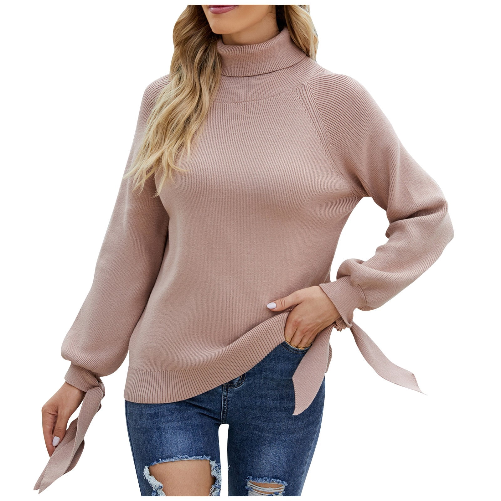 Fall Clothes, Cable Knit Sweater Women Chunky Waffle Tunic Sweater Women's  Solid Color High Neck Long Sleeve Sweater Pullover Turtleneck Pullover  Sweater Neck Sweatshirts For Bulk (XL, Khaki) TBKOMH - Walmart.com
