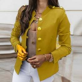 Spring Savings formal Spring Trench Coats for Women Plus Size 2024 Spring Business Attire Jacket for Women Women Spring Jacket Peacoats Long Sleeve Single Breasted Slimming Suit Jacket Spring Deals Wa...