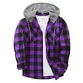 thumbnail image 1 of Fall Clothes Men Mens Fall Clothes Flannel Hoodie Plaid Shirt Long Sleeve Button Down Casual Shirt Jacket Lightweight Fall Shacket, 1 of 9