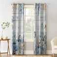 Fall Coastal Blackout Curtains 39 Inches Length, Thanksgiving Blue