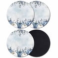 thumbnail image 1 of Fall Coastal Coasters Set of 4, Absorbent Coasters for Drinks, Thanksgiving Blue White Pumpkin Eucalyptus Coaster for Desk Coffee Table Protection, Home Decor House Warming Gifts 4", 1 of 8