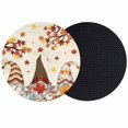thumbnail image 1 of Fall Coasters Set of 2, Absorbent Coasters for Drinks, Thanksgiving Gnomes Maple Leaf Pumpkin Beige Coaster for Desk Coffee Table Protection, Home Decor House Warming Gifts 4", 1 of 8