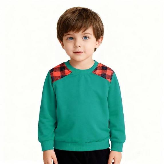 Fall Coats Toddler Baby Kids Boys Girls Plaid Sweatshirt Pullover T-shirt Boys Sweatshirt Boys' Outerwear Sweatshirts & Coats Cute Fall Tops Cute Tops for Teen Girls