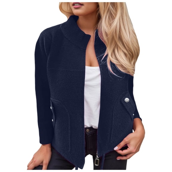 Fall Coats Womens Coats And Jackets Womens Winter Coats Casual Lapel Long Sleeve Outerwear Coat With Pockets For Daily Wear