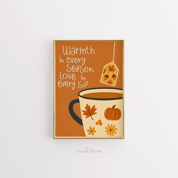 Fall Coffee Christian Mug Print Rustic Kitchen Art Unframed Paper Print