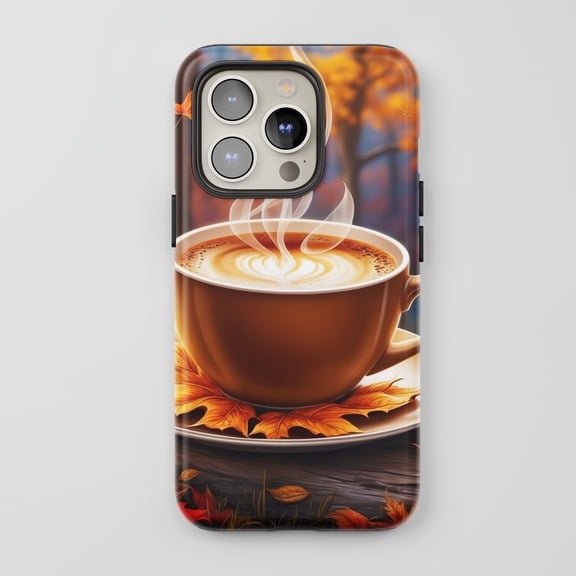 Fall Coffee Latte For All iPhone Series Tough Phone Case Autumn Theme Warm Tones