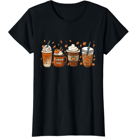 Fall Coffee Pumpkin Spice Junkie Latte Autumn Coffee Lovers T-Shirt