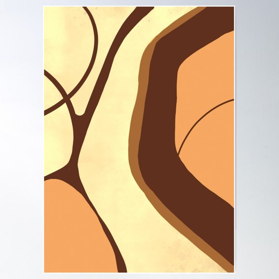 Fall Color Abstract Minimalist Design Poster Wall Art, Modern Wall Decor For Living Room Bedroom, 8x12 UNFRAMED