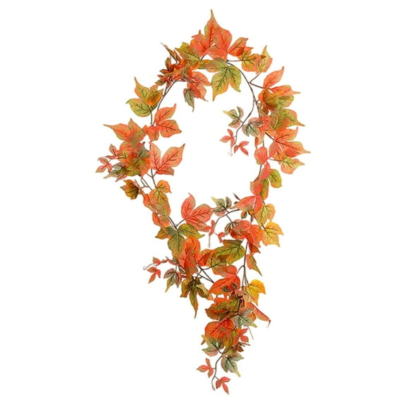 Fall Color Vine Greenery, Lifelike Leaf Garland, Weather Resistant, for Indoor Outdoor Wall Ceiling Event Decor