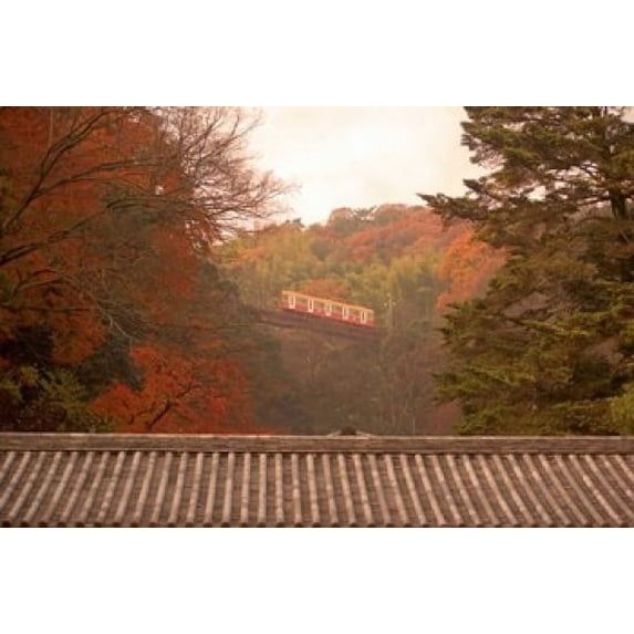 Fall Color around Cable Train Railway, Kyoto, Japan Poster Print by Shin Terada (36 x 24)