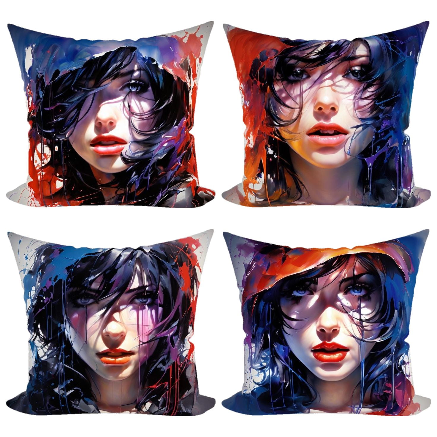 Fall Comfortable Pillow Covers Washable Nature Sofa Throw Pillow Cover Decorative Set Of 4 18x18 Autumn Leaves Fall Foliage Square Home Decor for Patio Indoor Bedroom Home Cushion Polyester Walmart ...