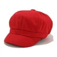 thumbnail image 1 of Fall Corduroy Beret Hats for Women Red Vintage Winter Solid Hat Cap Korean Painter Newsboy Berets, 1 of 2