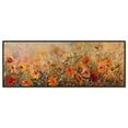 thumbnail image 1 of Fall Cosmo Flowers Panoramic Canvas Botanical Wall Decor by Art Remedy, Black Frame, 54x20, 1 of 6