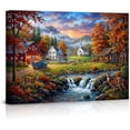 Rustic Fall Thumbnail Fall Countryside Canvas Wall Art Rustic Farmhouse Barn Church Log Cabin ...