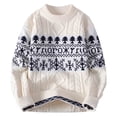 thumbnail image 1 of Fall Cowl Neck Sweater for Men Long Sleeve Button Sweaters Casual Long Sleeve Tops Sweatshirts White-2 4XL, 1 of 3