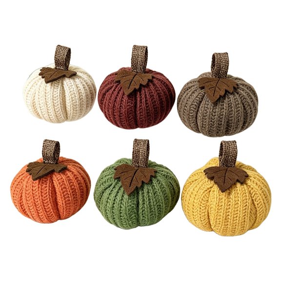 Fall Crochet Pumpkins, Crochet Small Decorative, Handmade Fall Decor Set, Pumpkins Knitted Gift for Knit Pumpkins Farmhouse Thanksgiving Table Centerpiece, Halloween Decorations,6pcs