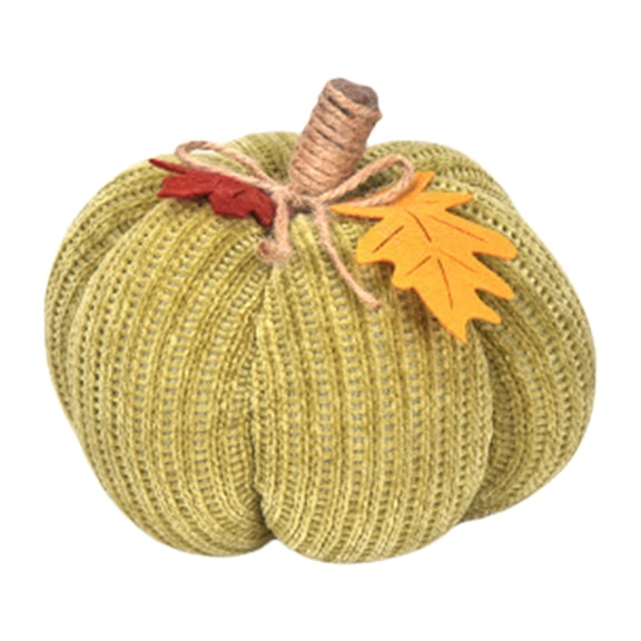 Fall Crochet Pumpkins,Handmade Polyester Pumpkin Decoration,Fall Centerpieces Ornament for Tables,Fall & Thanksgiving Decor,Knit Decorative Pumpkins Great for Thanksgiving & Festival(Light Green)