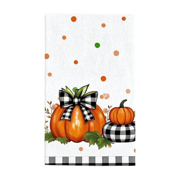 Fall Crop Pumpkins Kitchen Towels Set Cotton Terrycloth Decorative Kitchen Towels 16x28in Highly Absorbent Quick Dry Soft Lint Free for Kitchen Cleaning and Drying