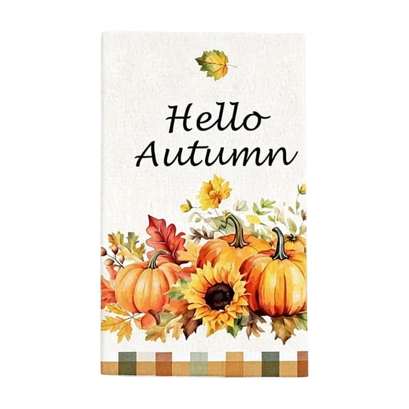 Fall Crop Pumpkins Kitchen Towels Set Cotton Terrycloth Decorative Kitchen Towels 16x28in Highly Absorbent Quick Dry Soft Lint Free for Kitchen Cleaning and Drying