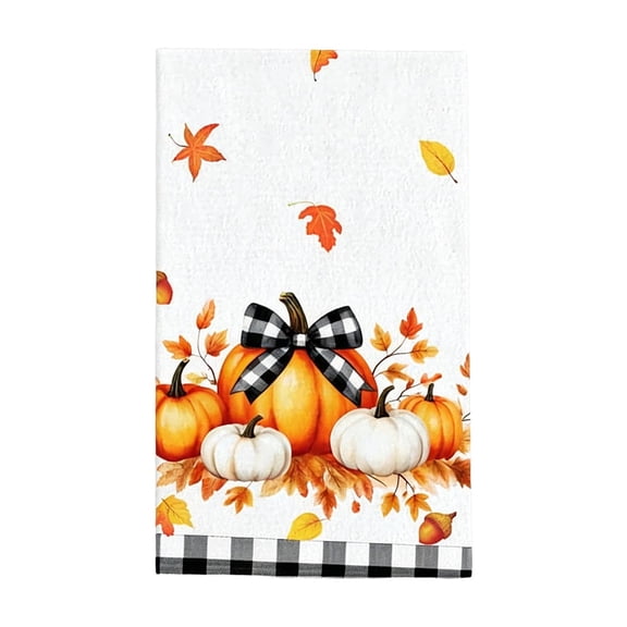 Fall Crop Pumpkins Kitchen Towels Set Cotton Terrycloth Decorative Kitchen Towels 16x28in Highly Absorbent Quick Dry Soft Lint Free for Kitchen Cleaning and Drying