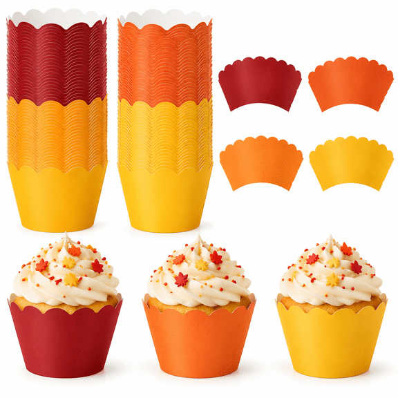 Fall Cupcake Liner Thanksgiving Baking Wrapper