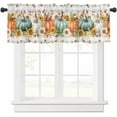 thumbnail image 1 of Fall Curtain Valance for Windows Rod Pocket Thanksgiving Autumn Pumpkin Maple Leaves Window Treatments 1 Panel Short Curtains for Kitchen Windows Bathroom Bedroom,54 x 18 Inch, 1 of 6