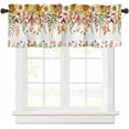 Fall Curtain Valance for Windows Rod Pocket Thanksgiving Sunflowers