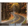 thumbnail image 1 of Ambesonne Fall Curtains 2 Panel Set, Roadway Mountains Travel, 108" x 108", Multicolor, 1 of 3
