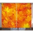 thumbnail image 1 of Ambesonne Fall Curtains 2 Panel Set, Maple Botany Foliage Leaf, 108" x 108", Orange Yellow, 1 of 3