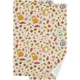 thumbnail image 1 of Fall Cute Cat Hand Towels 2 PCS, Autumn Leaves Berry Kitchen Towel Ultra Soft and Highly Absorbent,Decorative Fingertip Face Towel for Bathroom Hotel, 28.3"x14.4", 1 of 6