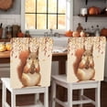 thumbnail image 1 of Fall Cute Chair Covers Set of 1 Squirrel Holding Pine Cone Autumn Leaf Orange Theme Chair Back Covers Stretch Removable Washable Slipcovers Protector for Dining Room Kitchen Party Decor, 1 of 5