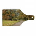thumbnail image 1 of Fall Cutting Board, Idyllic Rural Landscape Tranquility in the Park Pathway Woodland Peaceful Environment, Tempered Glass Cutting and Serving Board, Wine Bottle Shape, Multicolor, by Ambesonne, 1 of 1